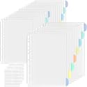 Binder Dividers &amp; Sheet Protectors for 2/3/4 Ring Binder - 3 Sets of 24 Pack A4 Plastic Sleeves with 8 Tab Binder Sleeves, Clear Page Protectors for School, Home &amp; Office Organization