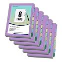 Binder Dividers with Tabs - 8 Index Tabs, Plastic 3 Hole Punch File Dividers for 3 Ring Binder, Letter Size, Durable File Organizer for School Office
