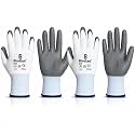 Bindian Garden Gloves for Gardening Work, Durable Hand Gloves for Home Garden Use, Essential Gardening Accessories for Plant Care, Digging, Weeding & Outdoor Tasks, Protective Gloves, Grey 2 Pair