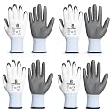 Bindian Garden Gloves for Gardening Work, Durable Hand Gloves for Home Garden Use, Essential Gardening Accessories for Plant Care, Digging, Weeding & Outdoor Tasks, Protective Gloves, Grey 4 Pair
