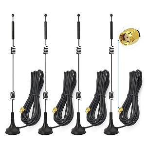 bingfu dual band wifi 24ghz 5ghz 9dbi magnetic base rp-sma male antenna 4-pack for wireless mini pci express wifi adapter pci-e network card usb wifi adapter wifi router booster security ip camera