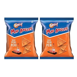 bingo mad angle very peri peri66g pack corn-based spicy crunchy chips perfect for snacking unique pack of 2