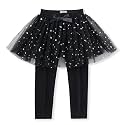 BINIDUCKLING Toddler &amp; Little Girls Glitter Tutu Skirt with Leggings 18 Months-6 Years