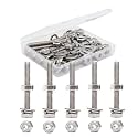 5/16-18 x 3-1/2" Hex Bolts Washers Nuts Set, 30 Pieces, 304 Stainless Steel, Plain Finish, 5/16"-18 Hex Nuts, 5/16"-18 Nylon Inserted Nuts, 5/16" Spring Washer, 5/16" Flat Washers