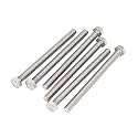 6pcs M8 x 100mm Hex Bolts Screws 304 Stainless Steel / A2-70, Full Thread Right Hand