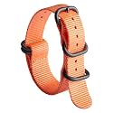 BINLUN Premium Ballistic Nylon Watch Strap, Heavy Duty 5-Ring Replacement Watch Band with Stainless Steel Buckle, Comfortable Sport Band for Men Women, Fits 18-24mm