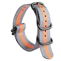 BINLUN Premium Ballistic Nylon Watch Strap, Heavy Duty 5-Ring Replacement Watch Band with Stainless Steel Buckle, Comfortable Sport Band for Men Women, Fits 18-24mm