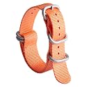 BINLUN Premium Ballistic Nylon Watch Strap, Heavy Duty 5-Ring Replacement Watch Band with Stainless Steel Buckle, Comfortable Sport Band for Men Women, Fits 18-24mm