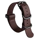BINLUN Premium Ballistic Nylon Watch Strap, Heavy Duty 5-Ring Replacement Watch Band with Stainless Steel Buckle, Comfortable Sport Band for Men Women, Fits 18-24mm