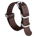 BINLUN Premium Ballistic Nylon Watch Strap, Heavy Duty 5-Ring Replacement Watch Band with Stainless Steel Buckle, Comfortable Sport Band for Men Women, Fits 18-24mm