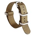 BINLUN Premium Ballistic Nylon Watch Strap, Heavy Duty 5-Ring Replacement Watch Band with Stainless Steel Buckle, Comfortable Sport Band for Men Women, Fits 18-24mm