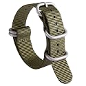 BINLUN Premium Ballistic Nylon Watch Strap, Heavy Duty 5-Ring Replacement Watch Band with Stainless Steel Buckle, Comfortable Sport Band for Men Women, Fits 18-24mm