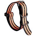 BINLUN Premium Ballistic Nylon Watch Strap, Heavy Duty 5-Ring Replacement Watch Band with Stainless Steel Buckle, Comfortable Sport Band for Men Women, Fits 18-24mm