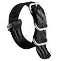 BINLUN Premium Ballistic Nylon Watch Strap, Heavy Duty 5-Ring Replacement Watch Band with Stainless Steel Buckle, Comfortable Sport Band for Men Women, Fits 18-24mm