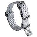 BINLUN Premium Ballistic Nylon Watch Strap, Heavy Duty 5-Ring Replacement Watch Band with Stainless Steel Buckle, Comfortable Sport Band for Men Women, Fits 18-24mm