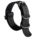 BINLUN Premium Ballistic Nylon Watch Strap, Heavy Duty 5-Ring Replacement Watch Band with Stainless Steel Buckle, Comfortable Sport Band for Men Women, Fits 18-24mm