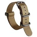 BINLUN Premium Ballistic Nylon Watch Strap, Heavy Duty 5-Ring Replacement Watch Band with Stainless Steel Buckle, Comfortable Sport Band for Men Women, Fits 18-24mm