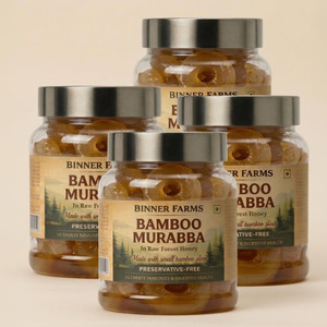 binner farms bamboo murabba in raw forest honey -bans ka murabba - super saver pack bamboo murabba 4 x 400 g