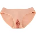 BINOT Silicone Fake Vagina Panties Short Triangle Can Pee and Inserted for Drag Queen Crossdresser Transgender,Colour 3,Basic version