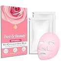 Bee &amp; Beauty Bio Collagen Overnight Mask Pack of 2 | Korean Face Mask For Glass Skin | Pink Sheet Mask For Deep Hydration, Rejuvenation With Bulgarian Rose