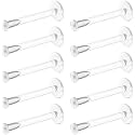 Bioflex Clear Earrings for Sports, Work, School, Surgery, MRI - Clear Piercing Jewelry Labret Studs for Ears, Cartilage, Helix, Tragus, Lip, Medusa, Monroe - Flat Push-In Plastic Earrings (16g, 18g) Piercing Retainers