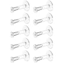 Bioflex Clear Earrings for Sports, Work, School, Surgery, MRI - Clear Piercing Jewelry Labret Studs for Ears, Cartilage, Helix, Tragus, Lip, Medusa, Monroe - Flat Push-In Plastic Earrings (16g, 18g) Piercing Retainers