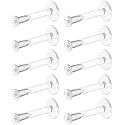 Bioflex Clear Earrings for Sports, Work, School, Surgery, MRI - Clear Piercing Jewelry Labret Studs for Ears, Cartilage, Helix, Tragus, Lip, Medusa, Monroe - Flat Push-In Plastic Earrings (16g, 18g) Piercing Retainers