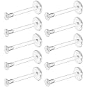 Bioflex Clear Earrings for Sports, Work, School, Surgery, MRI - Clear Piercing Jewelry Labret Studs for Ears, Cartilage, Helix, Tragus, Lip, Medusa, Monroe - Flat Push-In Plastic Earrings (16g, 18g) Piercing Retainers