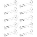 Bioflex Clear Earrings for Sports, Work, School, Surgery, MRI - Clear Piercing Jewelry Labret Studs for Ears, Cartilage, Helix, Tragus, Lip, Medusa, Monroe - Flat Push-In Plastic Earrings (16g, 18g) Piercing Retainers