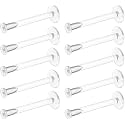 Bioflex Clear Earrings for Sports, Work, School, Surgery, MRI - Clear Piercing Jewelry Labret Studs for Ears, Cartilage, Helix, Tragus, Lip, Medusa, Monroe - Flat Push-In Plastic Earrings (16g, 18g) Piercing Retainers