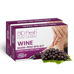 biofresh wine pedicure manicure spa kit - hands amp foot care kit skincare set for smooth amp soft feets home spa kit one step manicurepedicure foot mask pack of 2