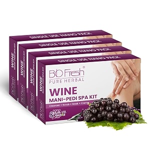 biofresh wine pedicure manicure spa kit - hands amp foot care kit skincare set for smooth amp soft feets home spa kit one step manicurepedicure foot mask pack of 4