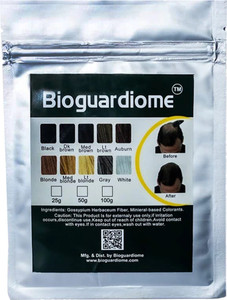 bioguardiome all hair building fiber refill bag black powder based hair fibers extreme hair volumizer natural hair thickening fibre for thin hair men  women hair loss concealing fillers - instant thickening hair volumizer powder 25 g