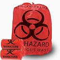 Biohazard Waste Bags 200pcs 24.4x24.4in/62x62cm,10 Gallon Red Heavy Duty Biohazard Garbage Bags 200pcs With Hazard Symbol Disposable Hazardous, Trash Liners for Infectious Waste Disposal