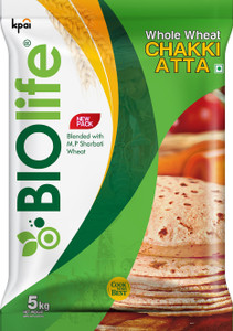 biolife mp sharbati whole wheat chakki atta 5 kg  soft roti atta 5 kg