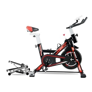 bionfit magnetic spin bike for home gym workouts  10kg flywheel heavy duty 170kg capacity  silent belt drive  adjustable seat handle amp led pulse monitor  cyclone-x indoor exercise fitness cycle