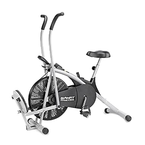 bionfit moving handle gym cycle for home  curved designed with ab twister 2 years warranty  max user weight 100 kg  indoor cardio exercise cycle for men amp women  free installation support