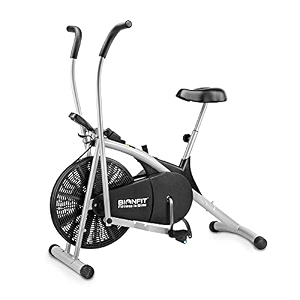 bionfit air bike exercise cycle for home gym with 2 years warranty  curved designed  max user weight 100 kg  indoor cardio exercise cycle for men amp women  free installation support