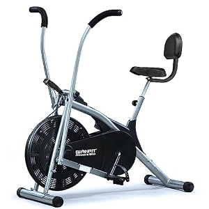 bionfit moving handle exercise gym cycle  curved designed with back support  max user weight 100 kg 2 years warranty  indoor cardio exercise cycle for men amp women  free installation support