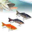 Bionic Swimming Lure with Propeller Tail, Jointed Pencil Hard Lure for Bass Pike Walleye, Freshwater Fishing Lures with Rattling Sound and Hooks, Slow Sinking Multijointed Swimbait