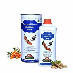 biosash sea buckthorn empower juice 750ml  certified organic cold-pressed  omega 3 6 7 9 vitamins amp antioxidants  with ashwagandha shatavari safed musli kaunch beej  no added sugar  150 serves