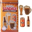BioSwiss Funny Bandages, Cold Beverage Shaped Adult Novelty Self Adhesive Bandage Set, Latex Free, Sterile Wound Care, 50 Count