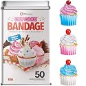 BioSwiss Bandages, Cupcake Shaped Self Adhesive Bandage Set, Latex Free, Sterile Wound Care, 50 Count