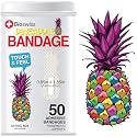 BioSwiss Bandages, Funky Pineapple Shaped Self Adhesive Bandage Set, Latex Free, Sterile Wound Care, 50 Count