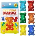 BioSwiss Bandages, Gummy Bear Shaped Self Adhesive Bandage Set, Latex Free, Sterile Wound Care, 24 Count