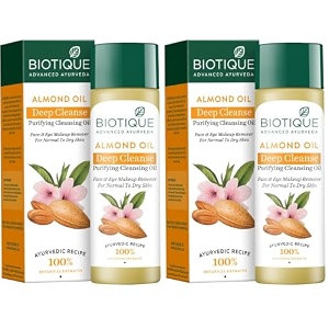 biotique almonmd oil deep cleanse purifying cleansing oil face amp eye makeup remover for normal to dr pack of 2