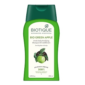 biotique bio green apple fresh daily purifying shampoo and conditioner 200ml