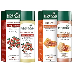 biotique bio honey gel refreshing foaming face cleanser 120ml amp biotique bio berberry hydrating cleanser for all skin types 120ml