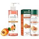 Biotique Bio Honey Gel Refreshing Foaming Face Cleanser, 120Ml &amp; Apricot Body Wash, Transparent, 200 Ml