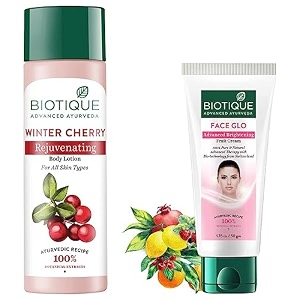 biotique bio white advanced fairness treatment cream 50g amp bio wintercherry lightening amp rejuvenating body nourisher 190ml